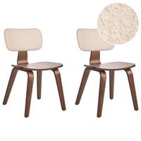 ESSZIMMERSTUHL 2er-Set Hellbeige/Dunkelbraun Lucinda - Beige/Dunkelbraun, Textil (49/79/55cm) - Beliani