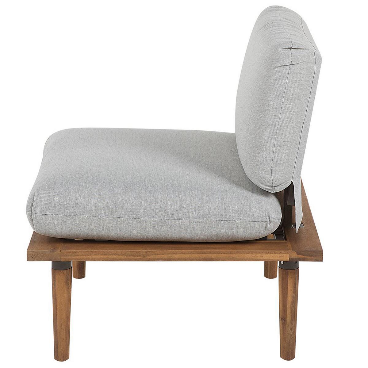 LOUNGE-SET 2-sitzer Akazienholz Hellbraun Frascati - Grau, Holz - Beliani