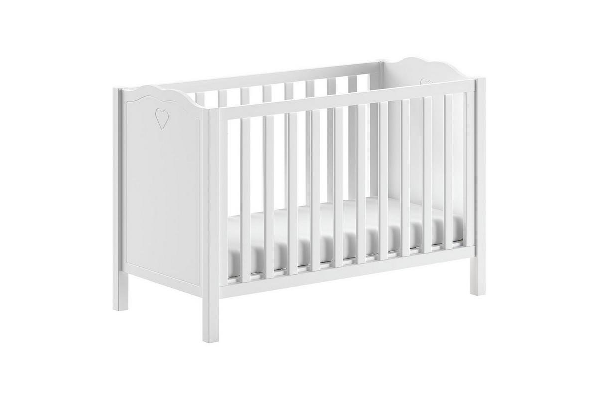 BABYZIMMER SET Kamila 4tlg Weiß Bett Kommode Schrank - Weiß, Holz (57/191/159cm) - 58aufmkessel