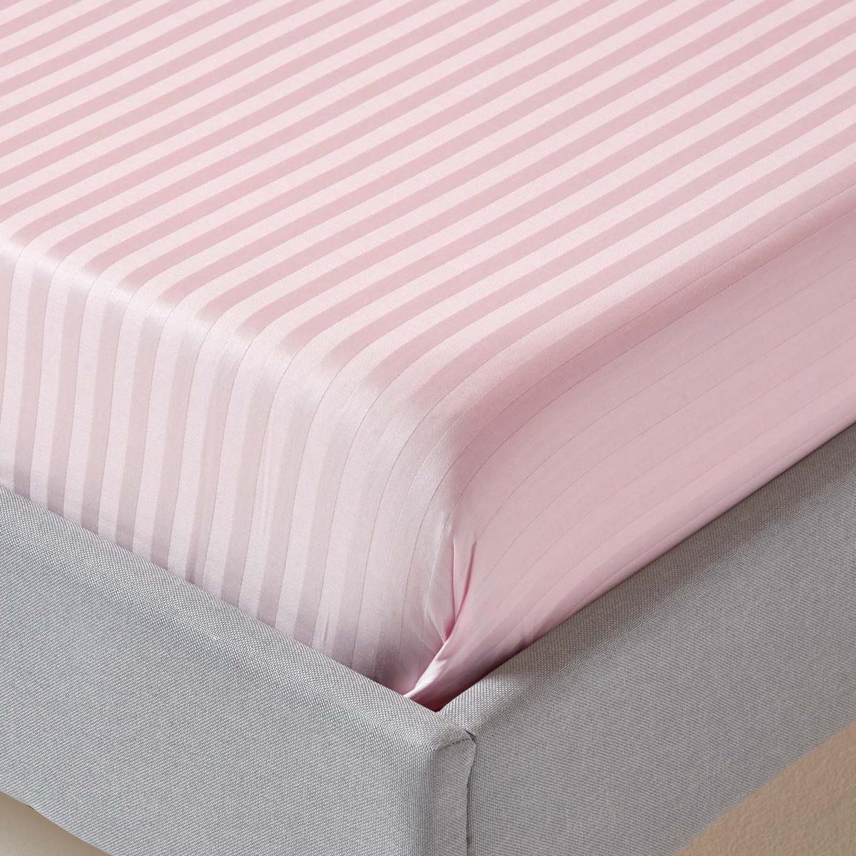 DAMAST-BETTLAKEN ohne Gummizug, 100% Ägyptische Baumwolle - Rosa, Textil (230/255cm) - Homescapes