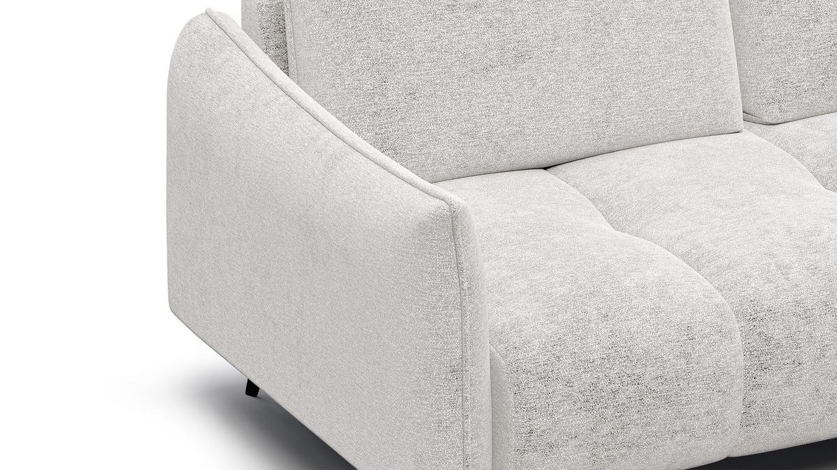 SOFA AERA 2,5-Sitzer, ecru - Ecru/Schwarz, Holz/Textil (187/89/96cm) - Wozimo