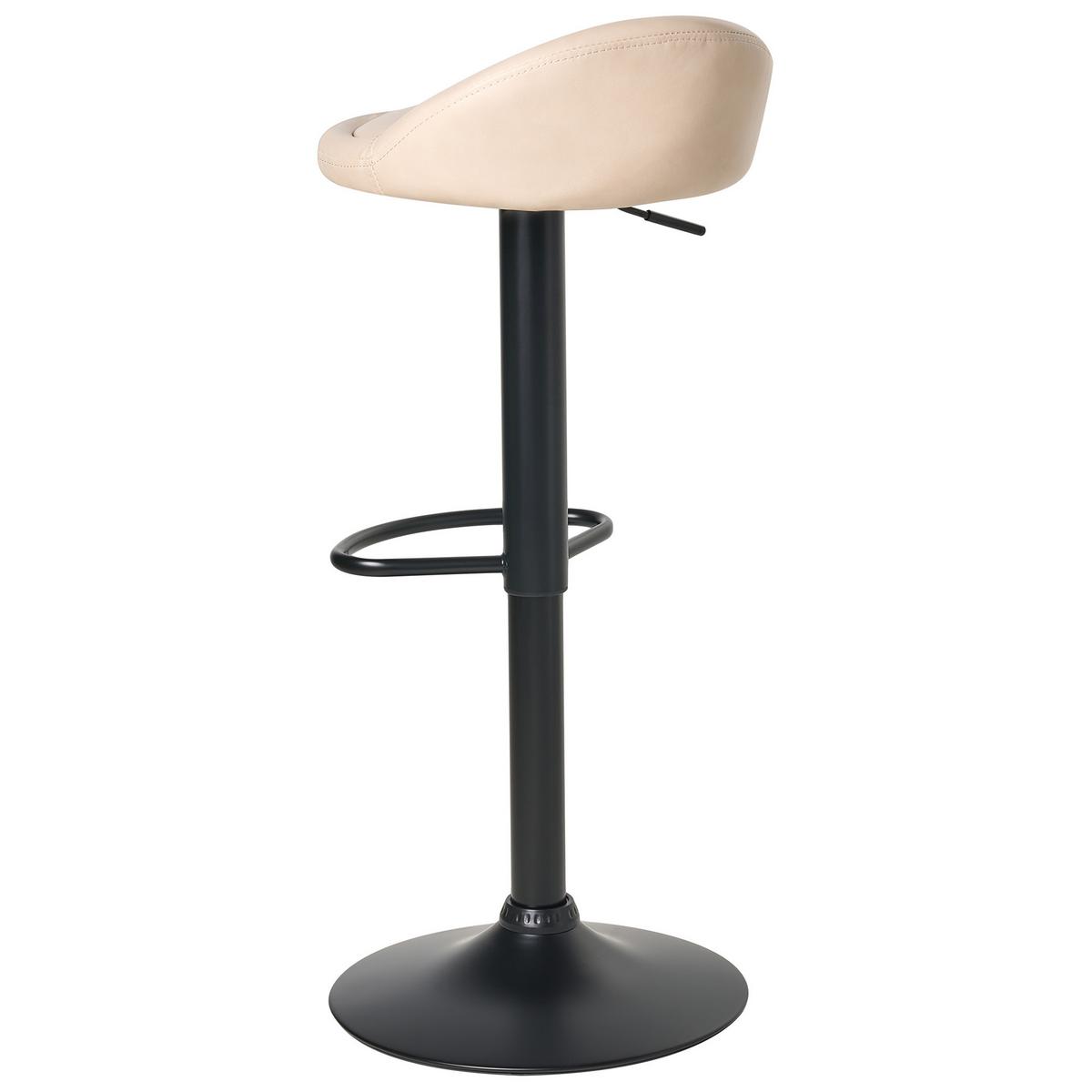 BARHOCKER 2er-Set Hellbeige Meeder - Beige/Schwarz, Kunststoff (38/69/40cm) - Beliani
