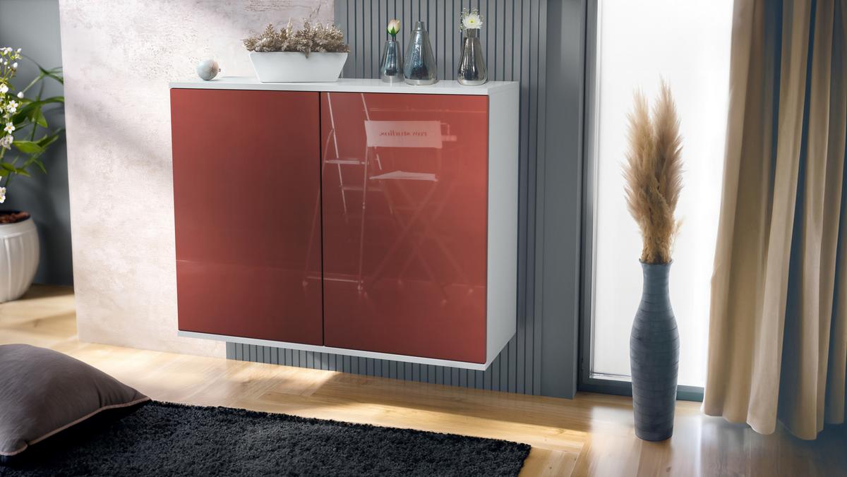KOMMODE Skadu Bordeaux Hochglanz - Bordeaux, Holzwerkstoff (92.5/73.5/35cm) - Vladon