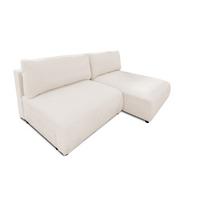 ECKSOFA Sora mit Schlaffunktion, Bettkasten und extra tiefer Komfortzone aus hochwertigem Creme Strukturstoff - Creme/Schwarz, Holz/Kunststoff (200/140cm) - S-Style
