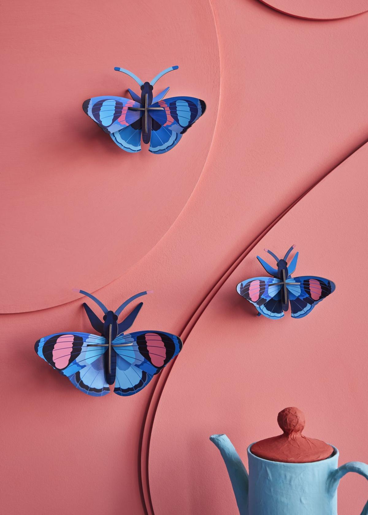 WANDDEKO Azur-Flug-Trio 5/13 cm - Multicolor, Wellpappe (5/13/17cm) - Studio Roof