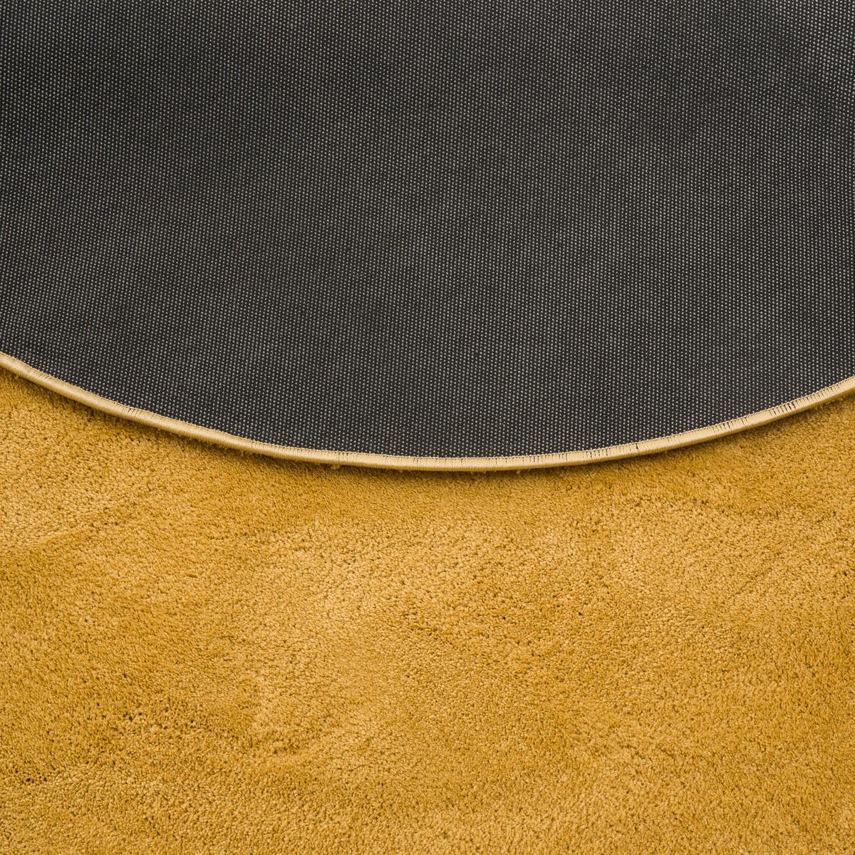 HOCHFLOR SUPER SOFT TEPPICH SILKY RUND - Currygelb, Textil (120/120cm) - Pergamon