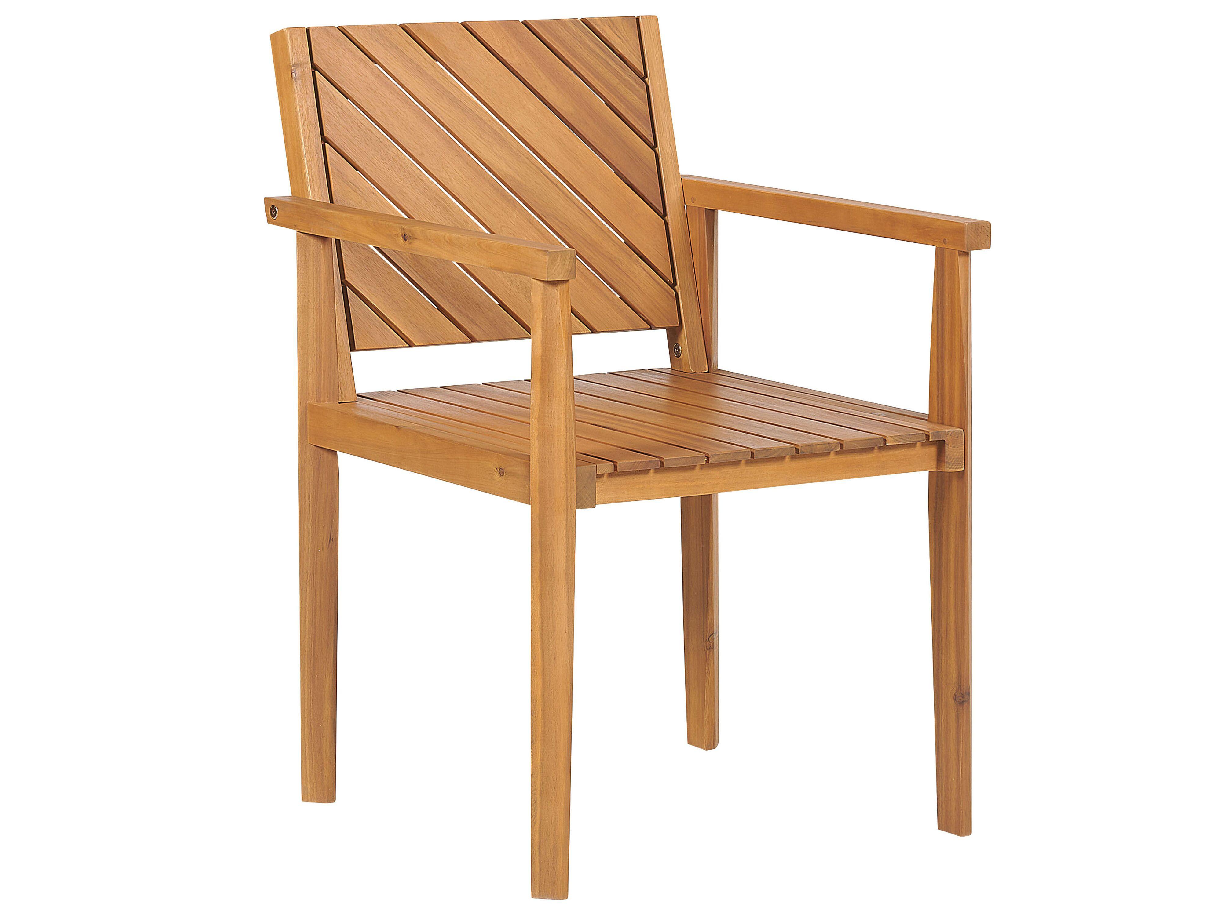 GARTENSTUHL Akazienholz hellbraun Baratti - Hellbraun, Holz (55/82/40cm) - Beliani