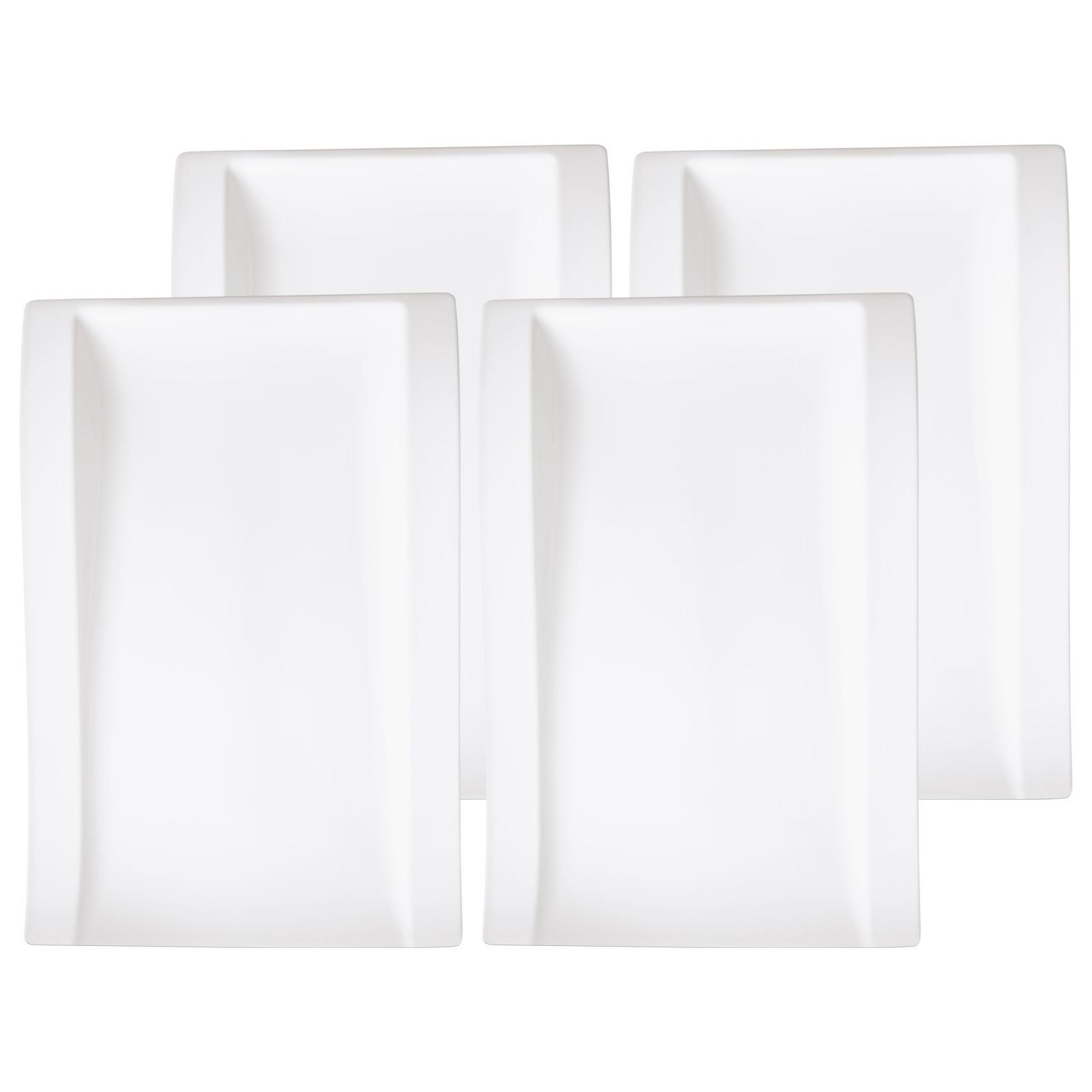 GOURMETTELLER NewWave weiß 37 x 25 cm 4er Set - Weiß, Keramik (1cm) - Villeroy & Boch