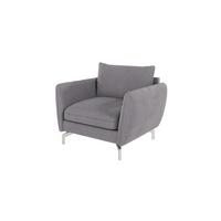 SESSEL Elou Grau Microfaser - Chromfarben/Grau, Holz/Textil (103/87/92cm) - S-Style Möbel