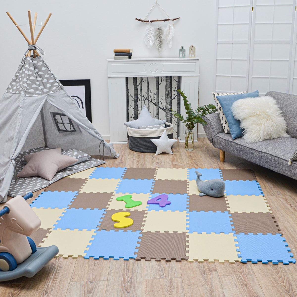 SPIELMATTE ab Null - 270/90 cm Puzzlematte Beige - Multicolor, Kunststoff (30/30cm) - Littletom