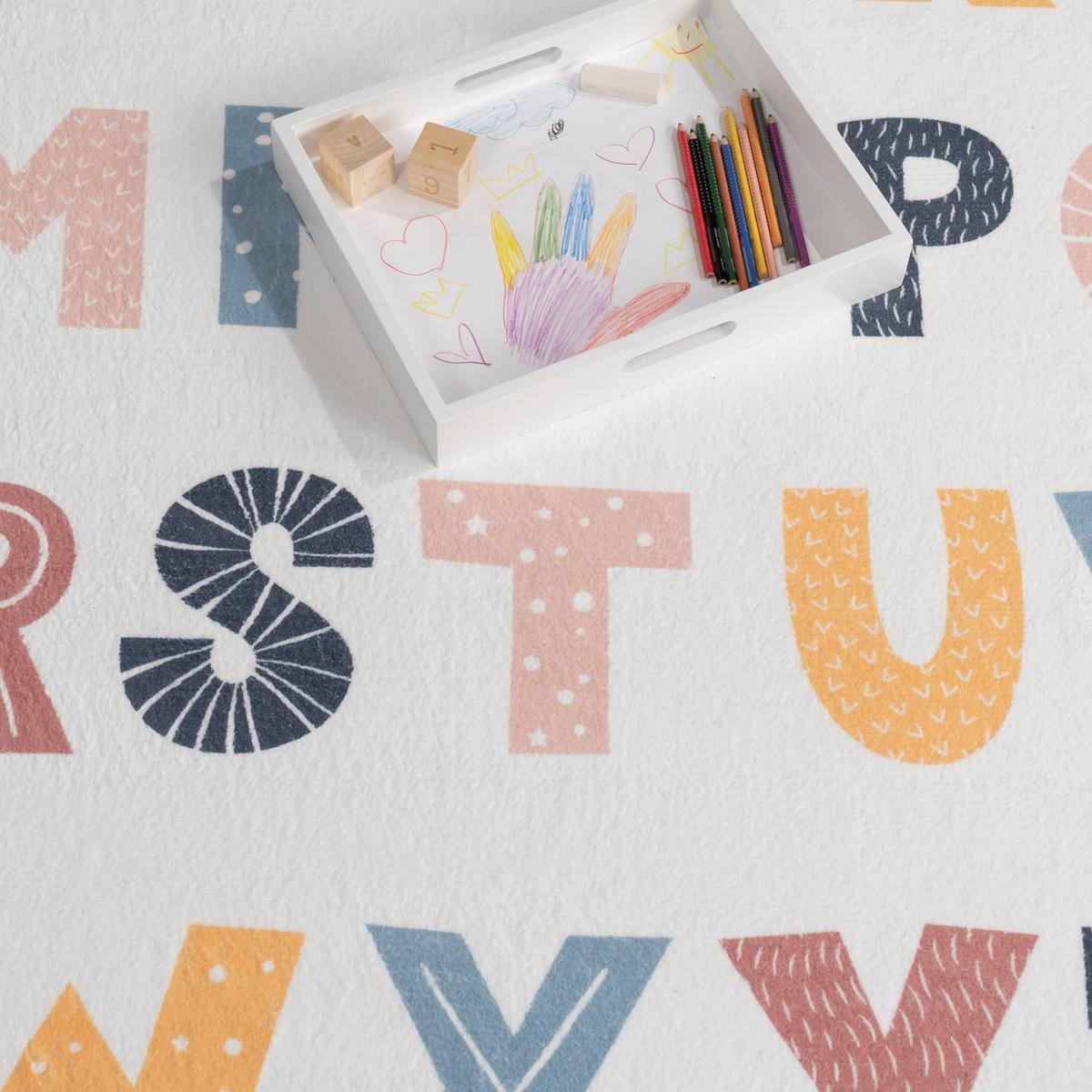 KINDERTEPPICH Waschbar, mit Alphabet-Motiv, Mehrfarbig, 80 x 150 cm - Multicolor, Textil (150/80cm) - KADIMA DESIGN