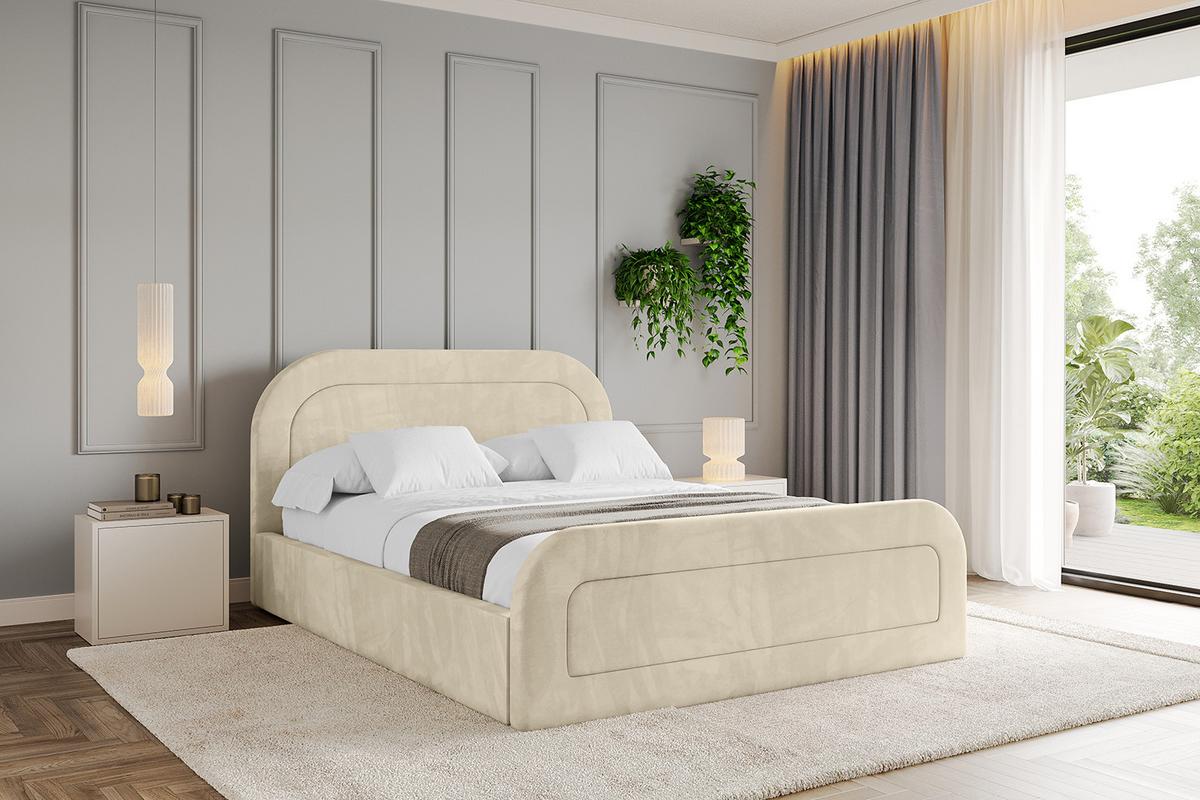 POLSTERBETT mit Bettkasten, Fußteil und Lattenrost, Boxbett ohne Matratze - LERAY-Z 120x200 Beige - Ecru, Holzwerkstoff/Textil (120/200cm) - ALTDECOR