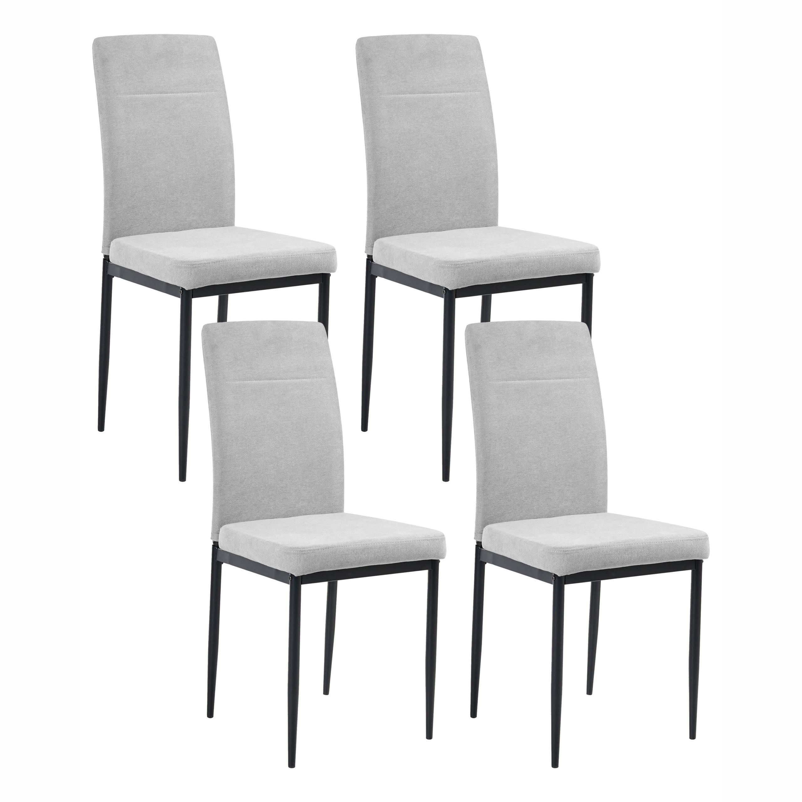 ESSZIMMERSTUHL 4er-Set Grau Riner - Schwarz/Grau, Textil (42/94/50cm) - Beliani