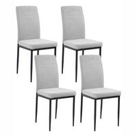 ESSZIMMERSTUHL 4er-Set Grau Riner - Schwarz/Grau, Textil (42/94/50cm) - Beliani