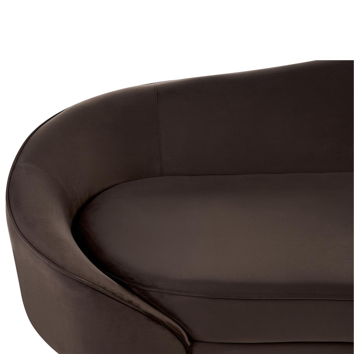 2-SITZER-SOFA Samtstoff Dunkelbraun Savar - Dunkelbraun/Schwarz, Textil (183/75/85cm) - Beliani