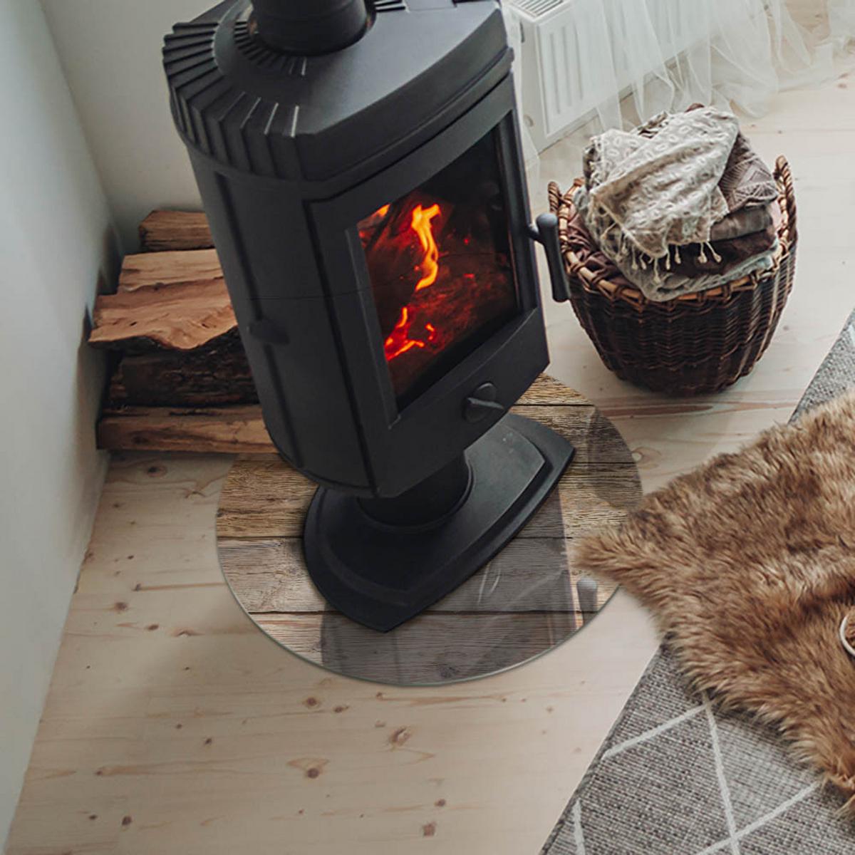 GLASPLATTE für Kamin Ø 50 cm - Beige, Glas (50/50/0.4cm) - TULUP