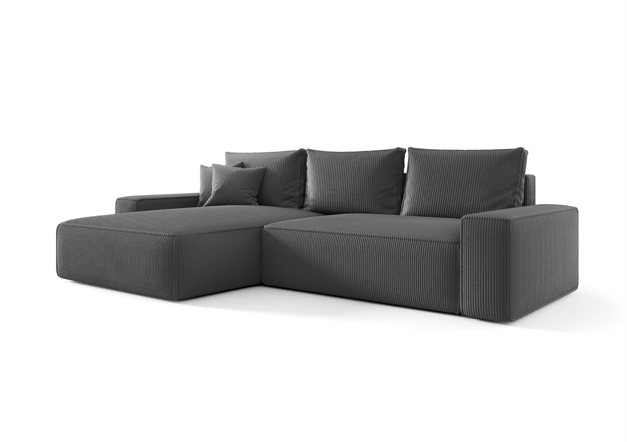 ECKSOFA Walken Mit Schlaffunktion - Grau, Holzwerkstoff/Textil (280/185cm) - Fun Möbel