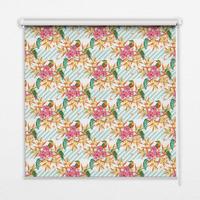 INNENROLLO - Fensterrollo - Rollo - 110x140 cm - Vögel zwischen den Baumzweigen - Pink, Kunststoff (110/140/0.5cm) - TULUP