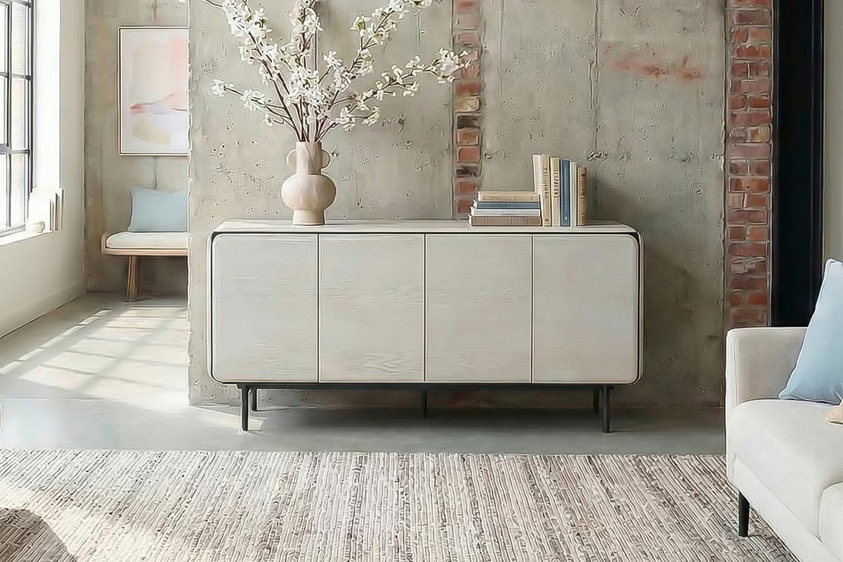 SIDEBOARD AVRIL Grau Eiche - Schwarz/Grau, Holzwerkstoff/Metall (181/87/40cm) - KAWOLA