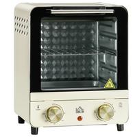 MINIBACKOFEN Eisen Edelstahl gehärtetes Glas Cremeweiß - Creme, Metall (25.5/27.5/32cm) - HOMCOM