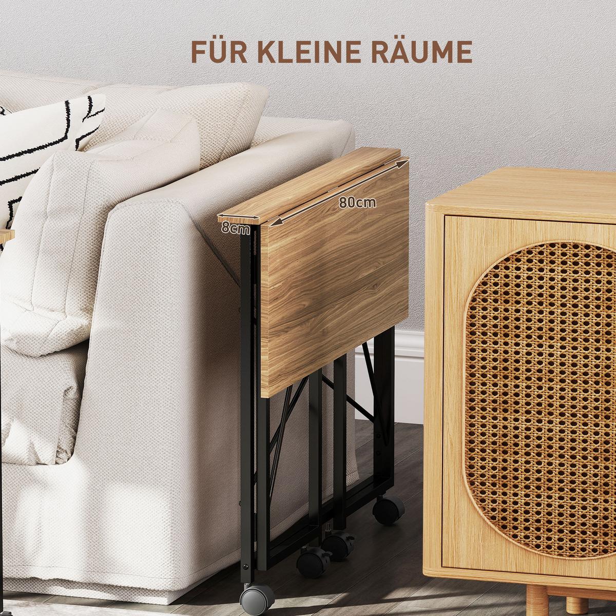 KLAPPBARER-SCHREIBTISCH MDF Eiche - Eichefarben, Holz (80/40/75cm) - HOMCOM