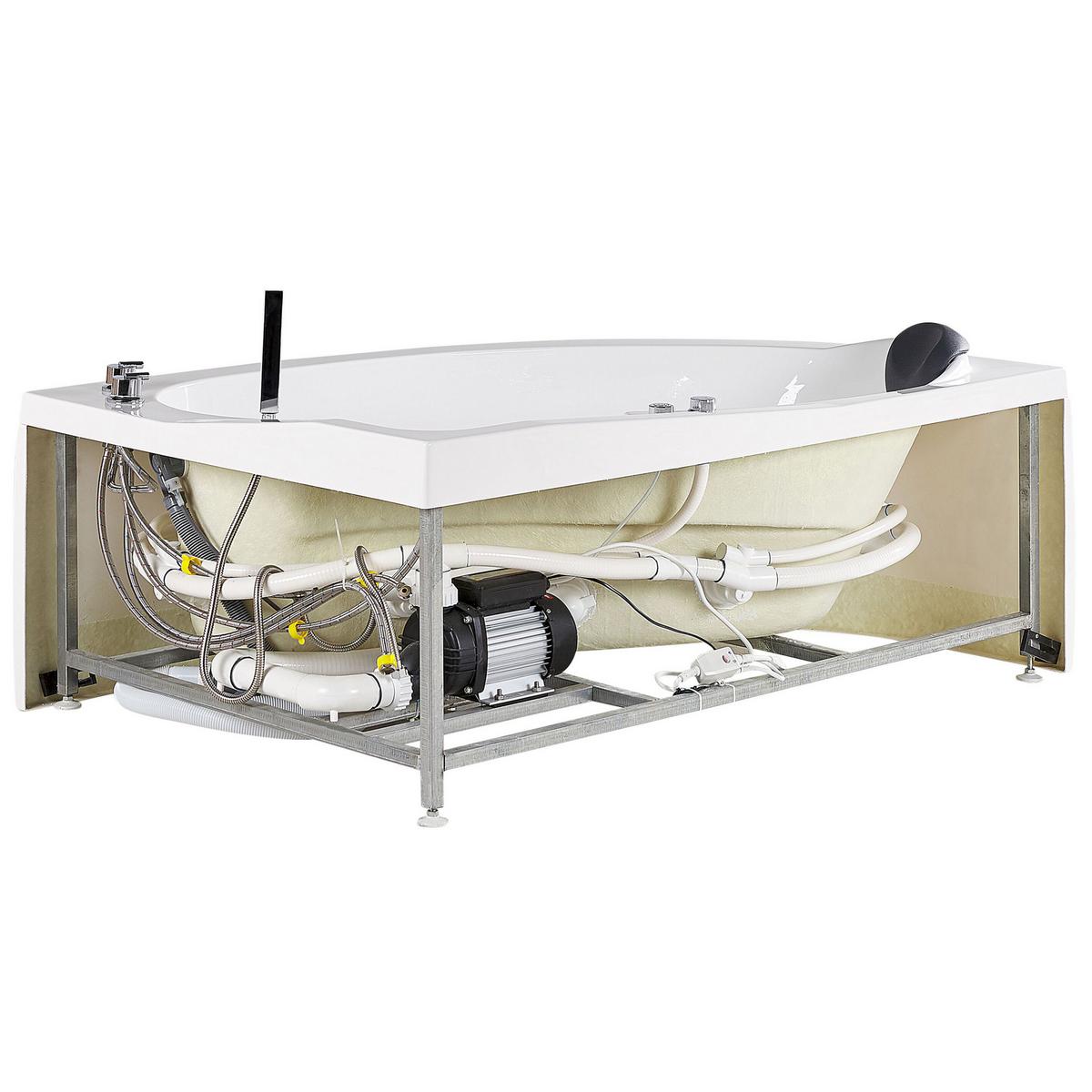WHIRLPOOL-BADEWANNE mit LED 100x150x80 cm weiß Neiva - Weiß, Kunststoff (100/80/150cm) - Beliani