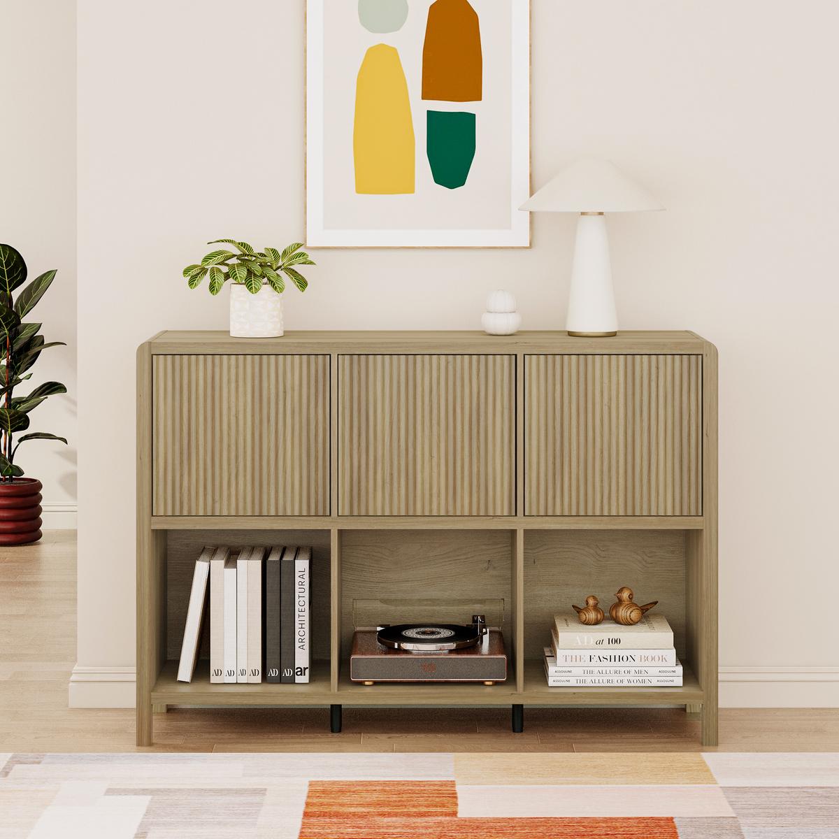 SIDEBOARD Lukkodso - Wildeiche, Holzwerkstoff (110/76.5/30cm) - [en.casa]