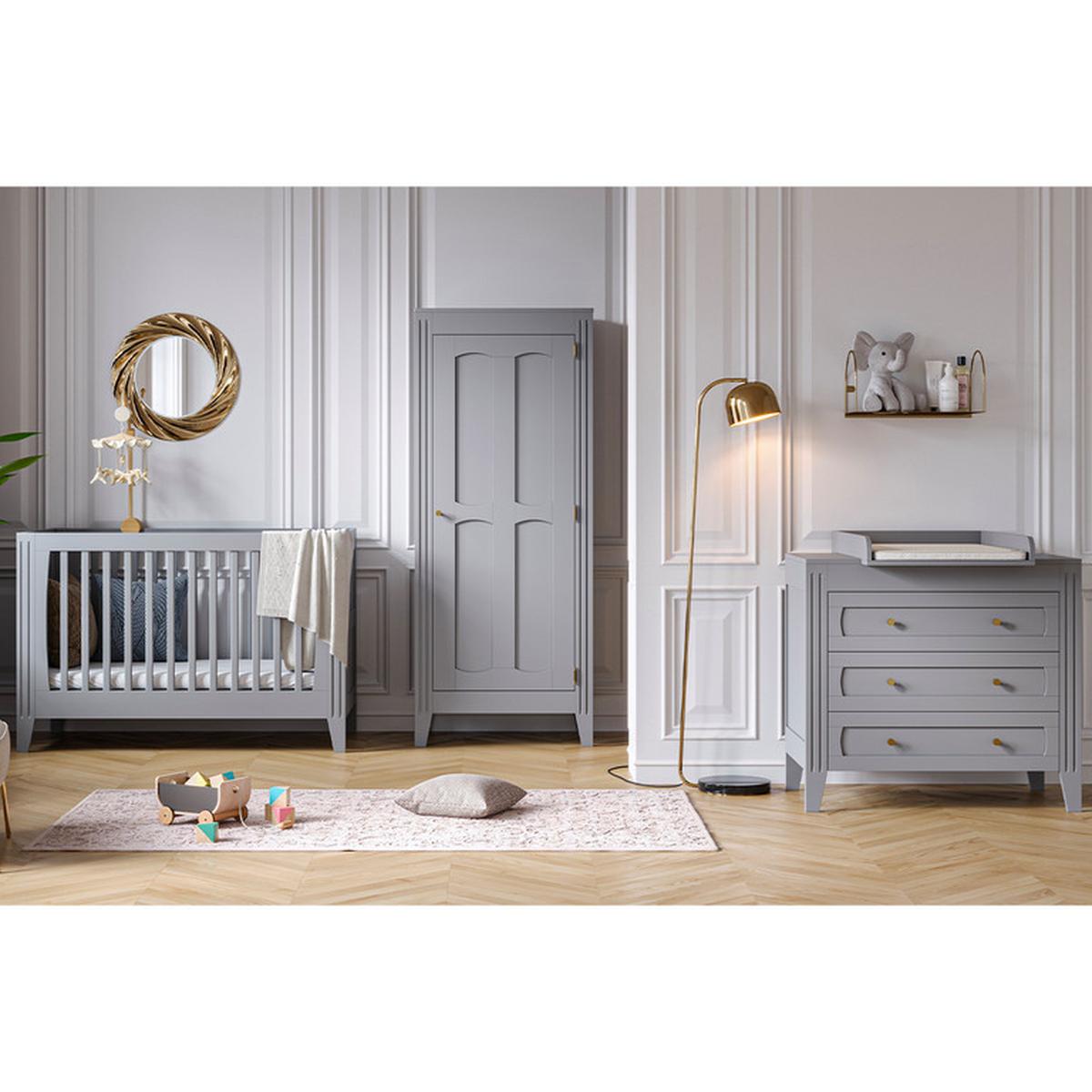 SCHRANK 1 Tür Grau - Grau, Holzwerkstoff (80/197/55cm) - Petits-meubles