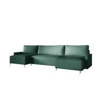 WOHNLANDSCHAFT Braga - Grün, Holzwerkstoff/Textil (372/80/153cm) - Fun Möbel