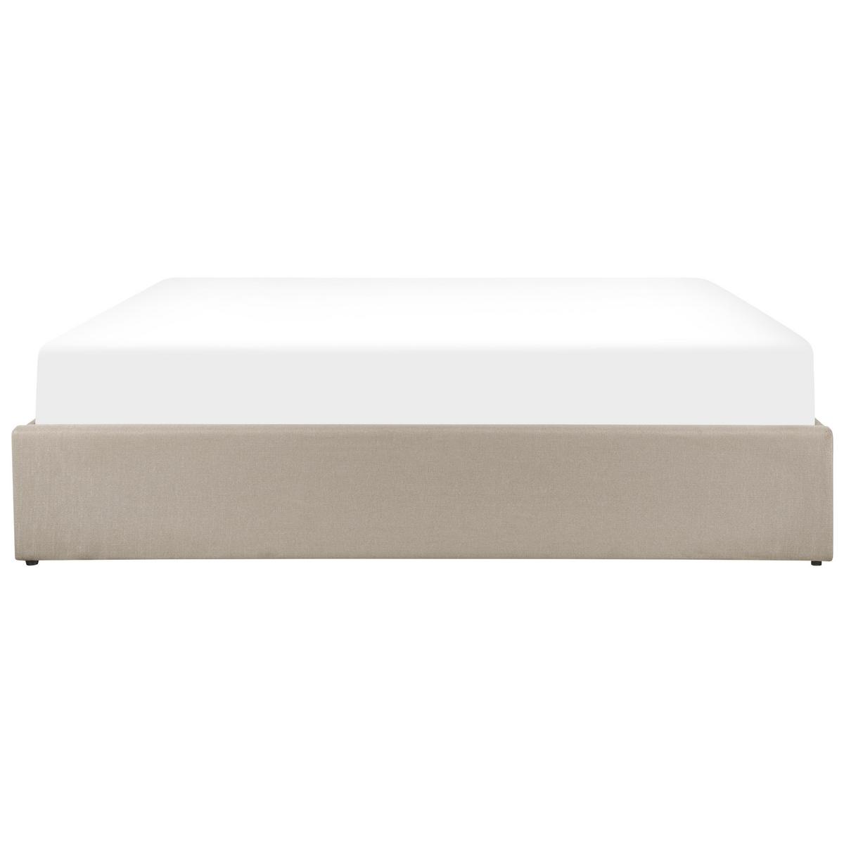 POLSTERBETT 180/200 cm Beige Dinan - Hellbraun/Beige, Holz/Textil (180/200cm) - Beliani