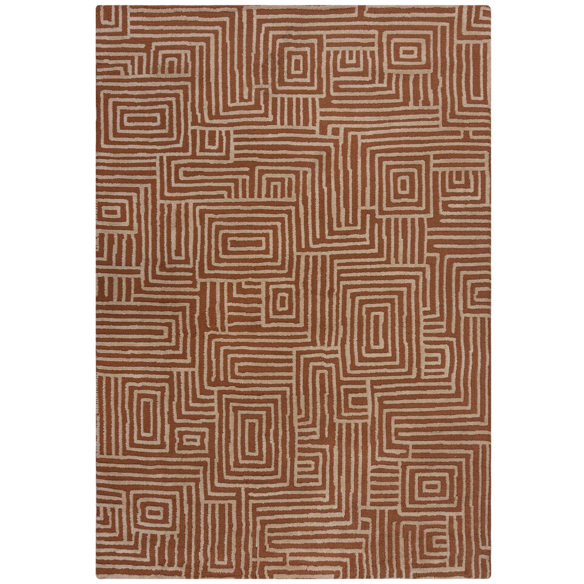 TEPPICH ARLEN, geometrisch, Terrakotta, 120 x 170 cm - Orange, Textil (170/120cm) - KADIMA DESIGN