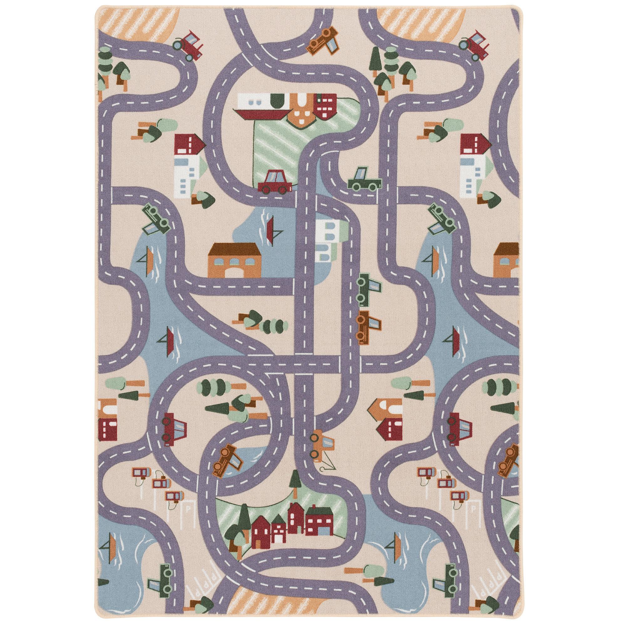 KINDER SPIEL STRASSENTEPPICH - Beige, Textil (100/200cm) - Snapstyle