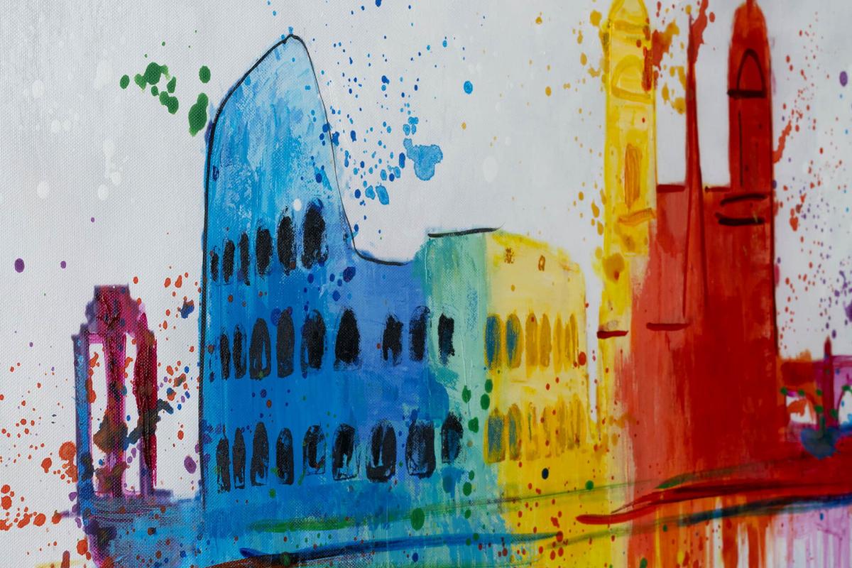 ACRYLBILD HANDGEMALT 120/60 cm - Multicolor/Weiß, Holz/Textil (120/60cm) - KUNSTLOFT