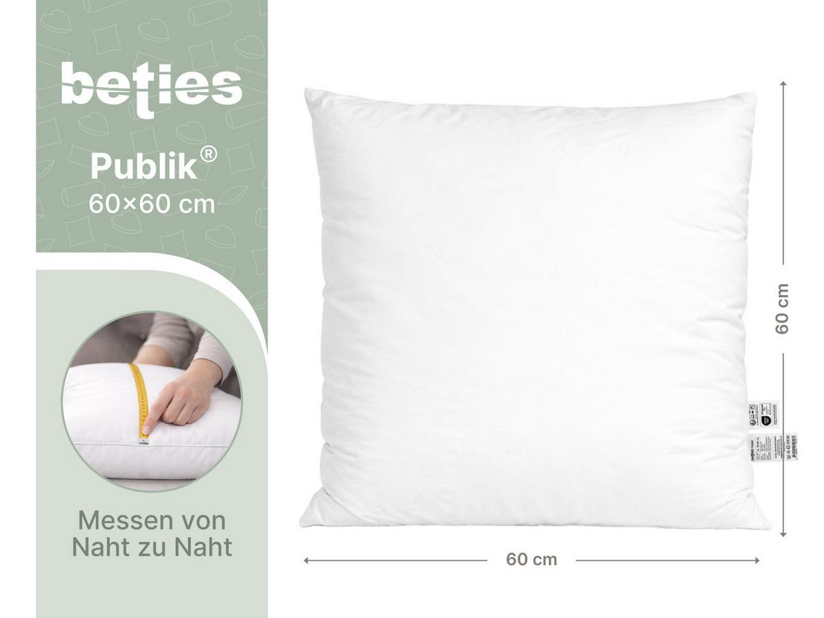 FEDERKISSEN Publik 60/60 cm - Creme, Textil (60/60cm) - beties Heimtextil