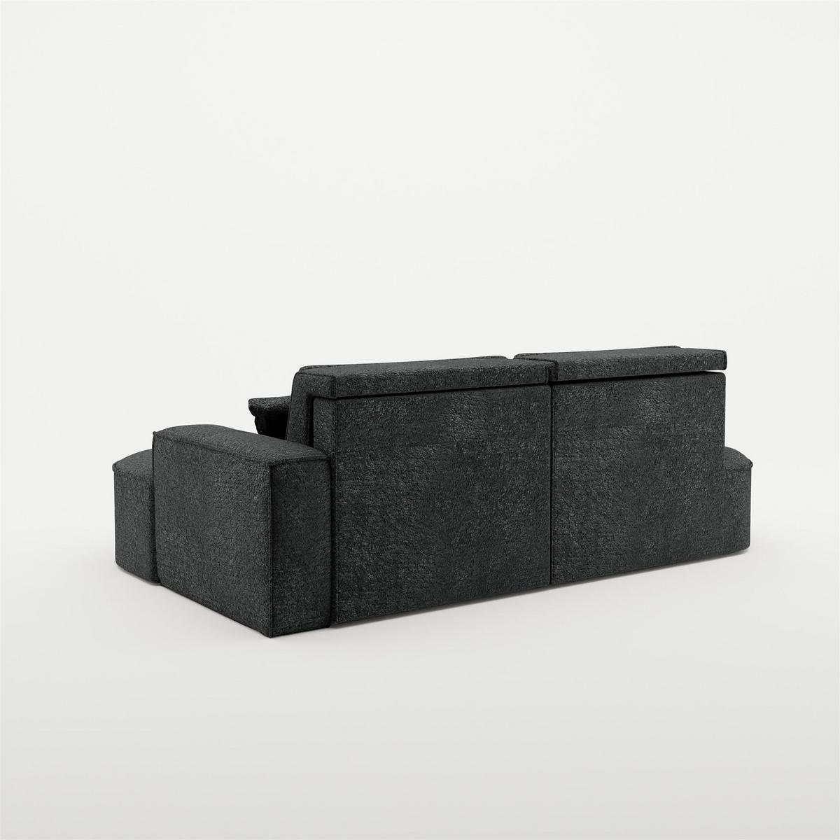 ECKSOFA Venedig Mit Schlaffunktion - Schwarz, Holzwerkstoff/Textil (278/179cm) - Fun Möbel