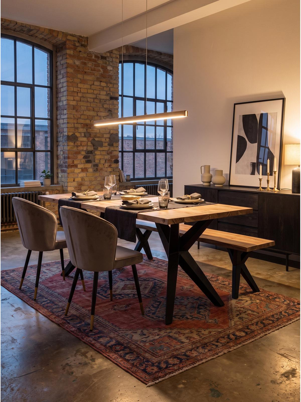 ESSTISCH Massivholz Metall Rechteckig Loft-Stil, Akazie 120x60x76 cm - Schwarz/Akaziefarben, Holz/Metall (60/120/76cm) - KADIMA DESIGN