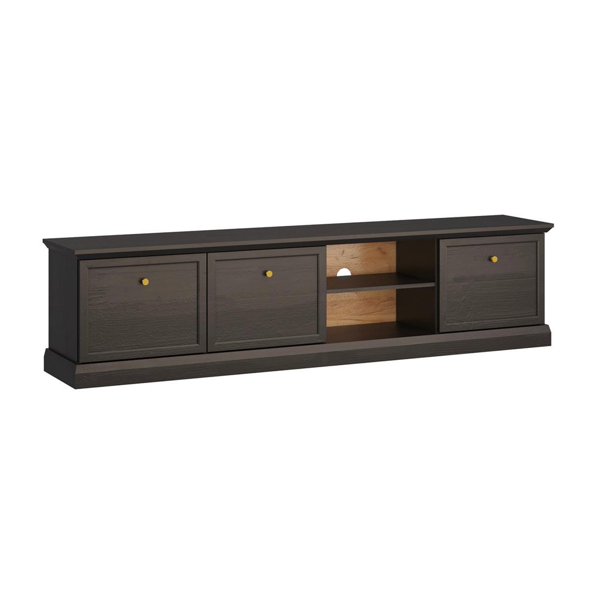 TV-MÖBEL Toja Anthrazitfarbenes Holz - Braun, Holzwerkstoff (206.2/51.1/39.5cm) - Petits-meubles