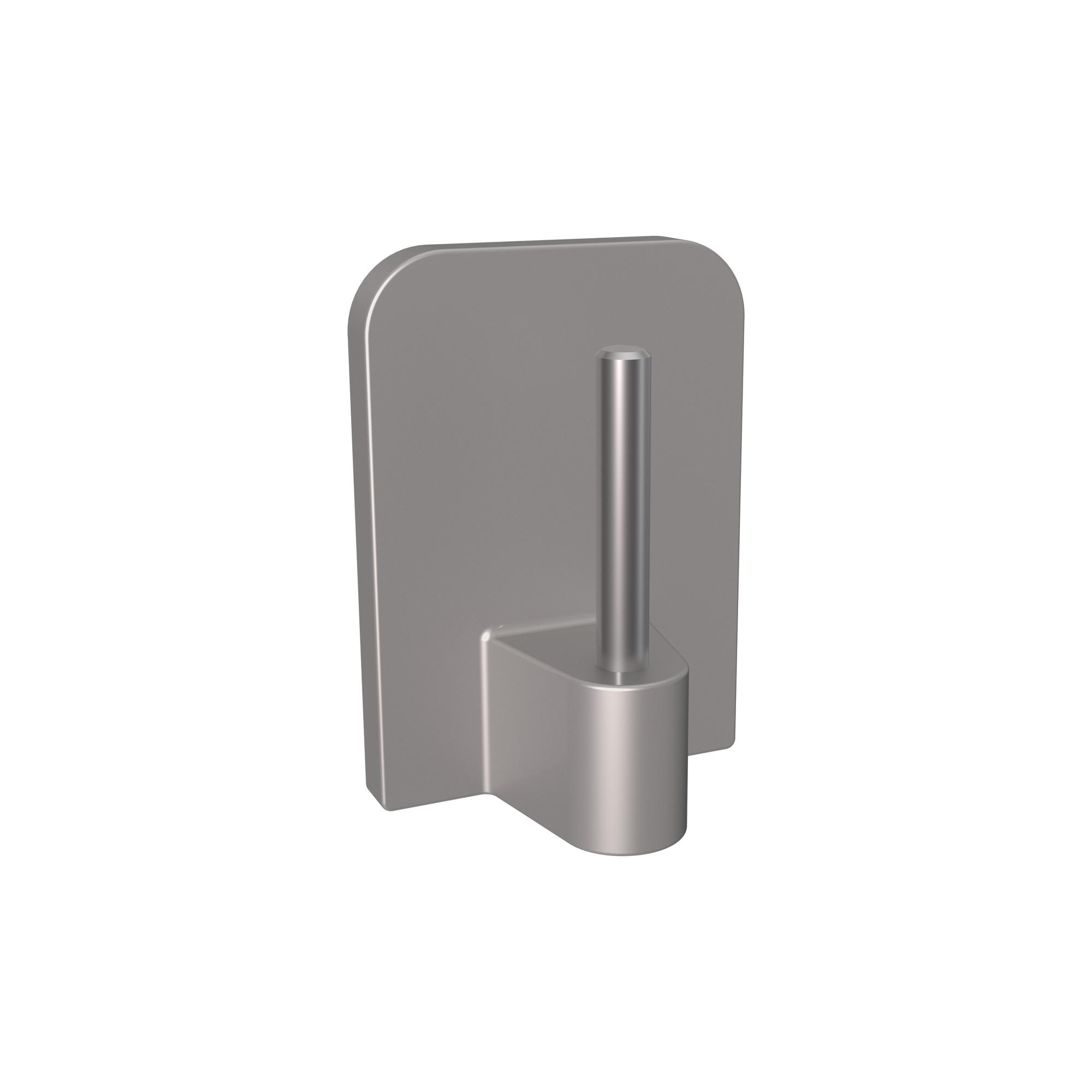 KLEBEHAKEN MIT METALLSTIFT für Vitragestangen, Silbergrau, Packung 4 Stück - Alufarben, Kunststoff/Metall (1.7/2.4/1.2cm) - INTERDECO