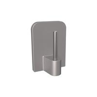 KLEBEHAKEN MIT METALLSTIFT für Vitragestangen, Silbergrau, Packung 4 Stück - Alufarben, Kunststoff/Metall (1.7/2.4/1.2cm) - INTERDECO