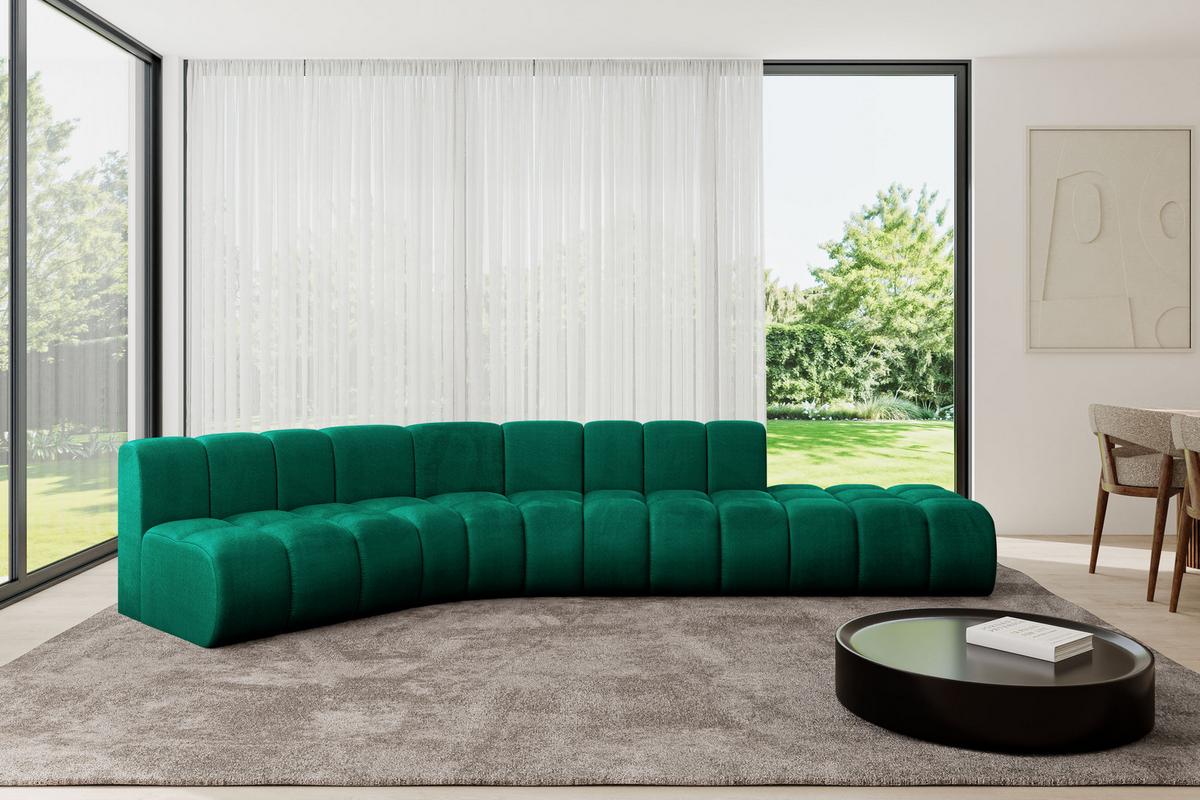 ECKSOFA modulares Sofa Brilo-L1 - 380x174x70 cm Grün - Dunkelgrün, Holzwerkstoff/Textil (380/174cm) - ALTDECOR