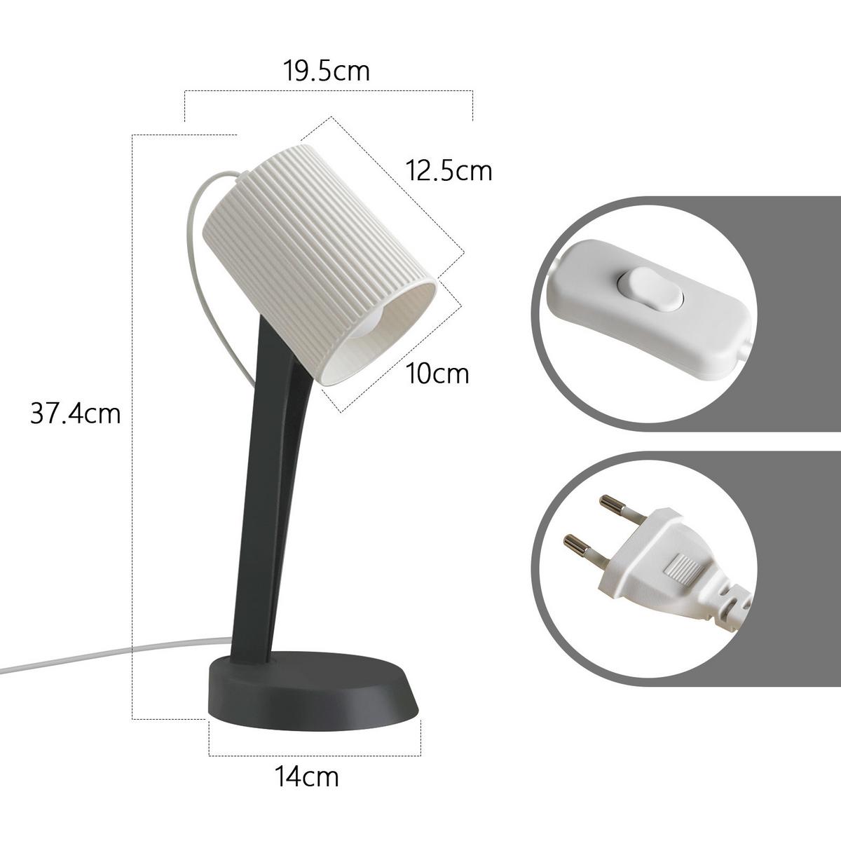 TISCHLEUCHTE Nauman (2er-Set) - Grau, Kunststoff (37.4/14/19.5cm) - Nettlife