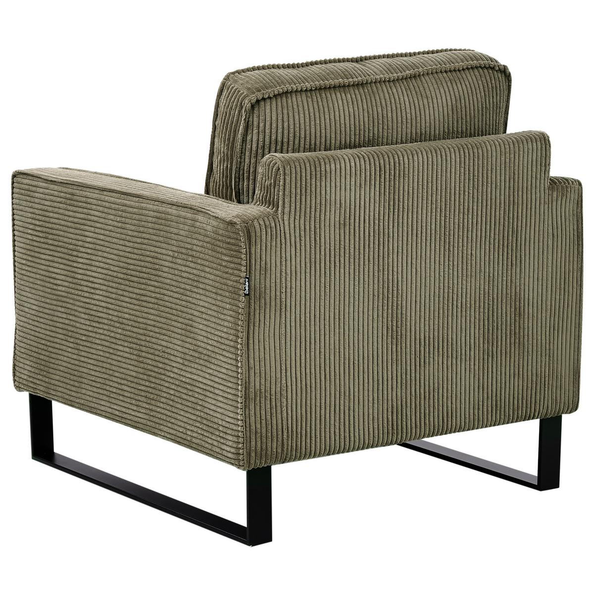 SESSEL Cord Grün Vind - Grün, Textil (79/82/85cm) - Beliani