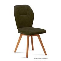 ESSZIMMERSTUHL (2er-Set) Donia 51x92x60 Eiche geölt/Khaki - Dunkelgrün/Eichefarben, Kunststoff (60/92/51cm) - 58aufmkessel