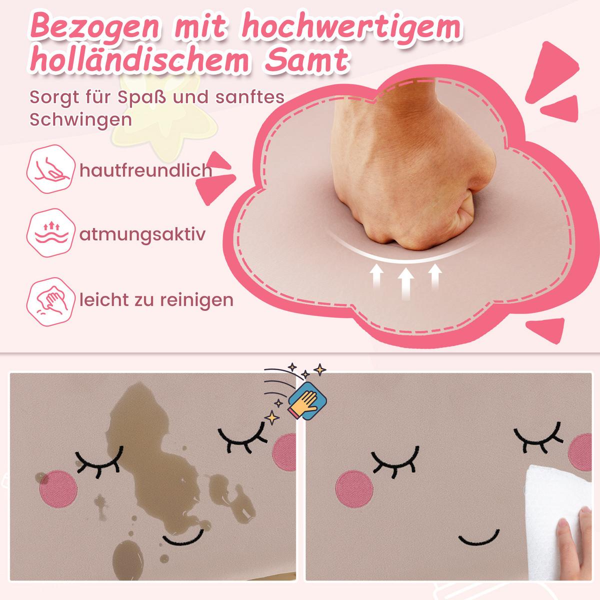 KINDERSOFA 51cm Pink - Pink, Textil (51/51/50cm) - COSTWAY