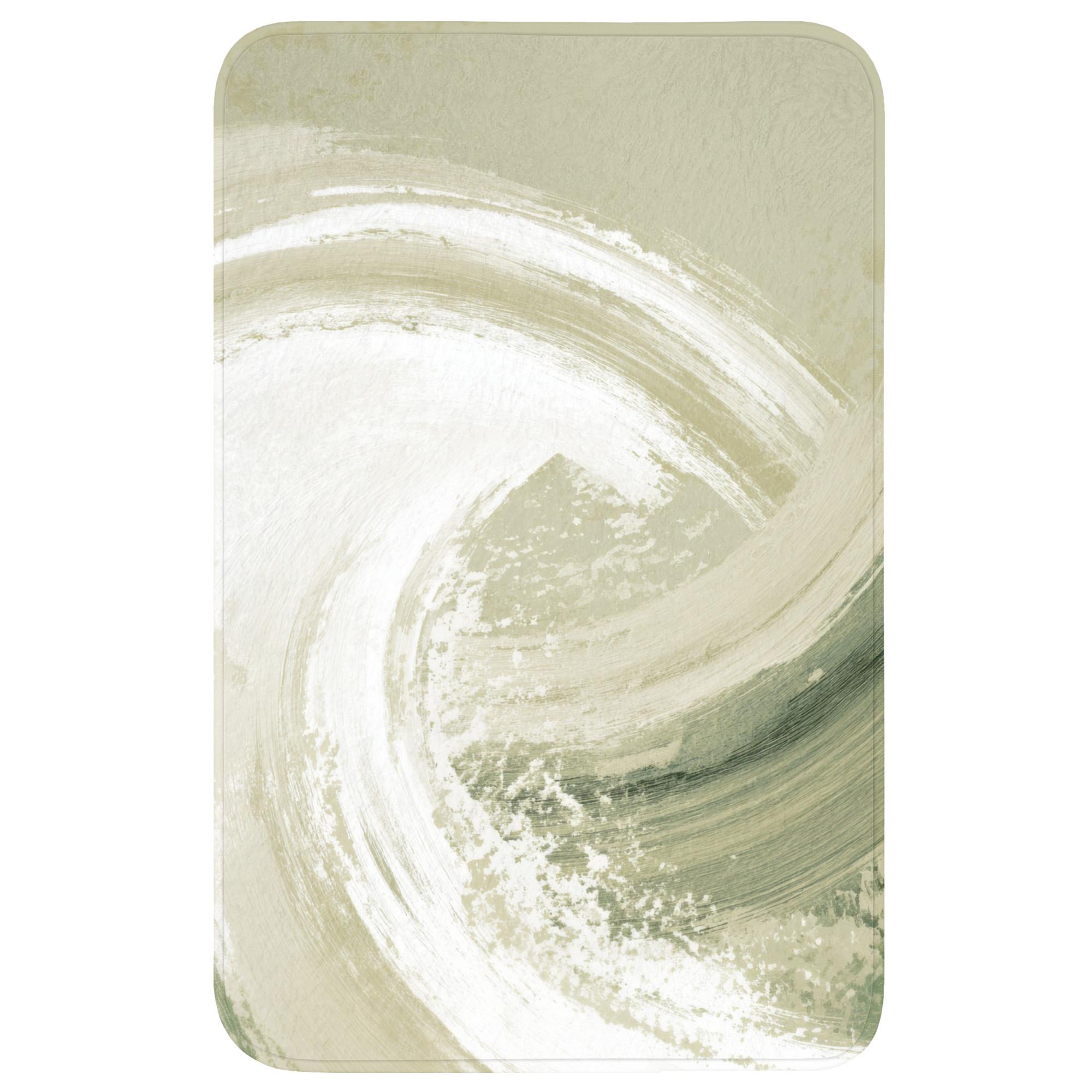 WC-VORLEGER Abstrakt - Pinselstriche - Wellen - Grün WC Teppich 50x80 cm - Mintgrün, Textil (50/1cm) - OnlyWow