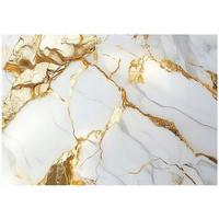 FOTOTAPETE Marmor Steinwand Gold Wohnzimmer 400x280 - Multicolor, Papier (400/280cm) - Wallarena