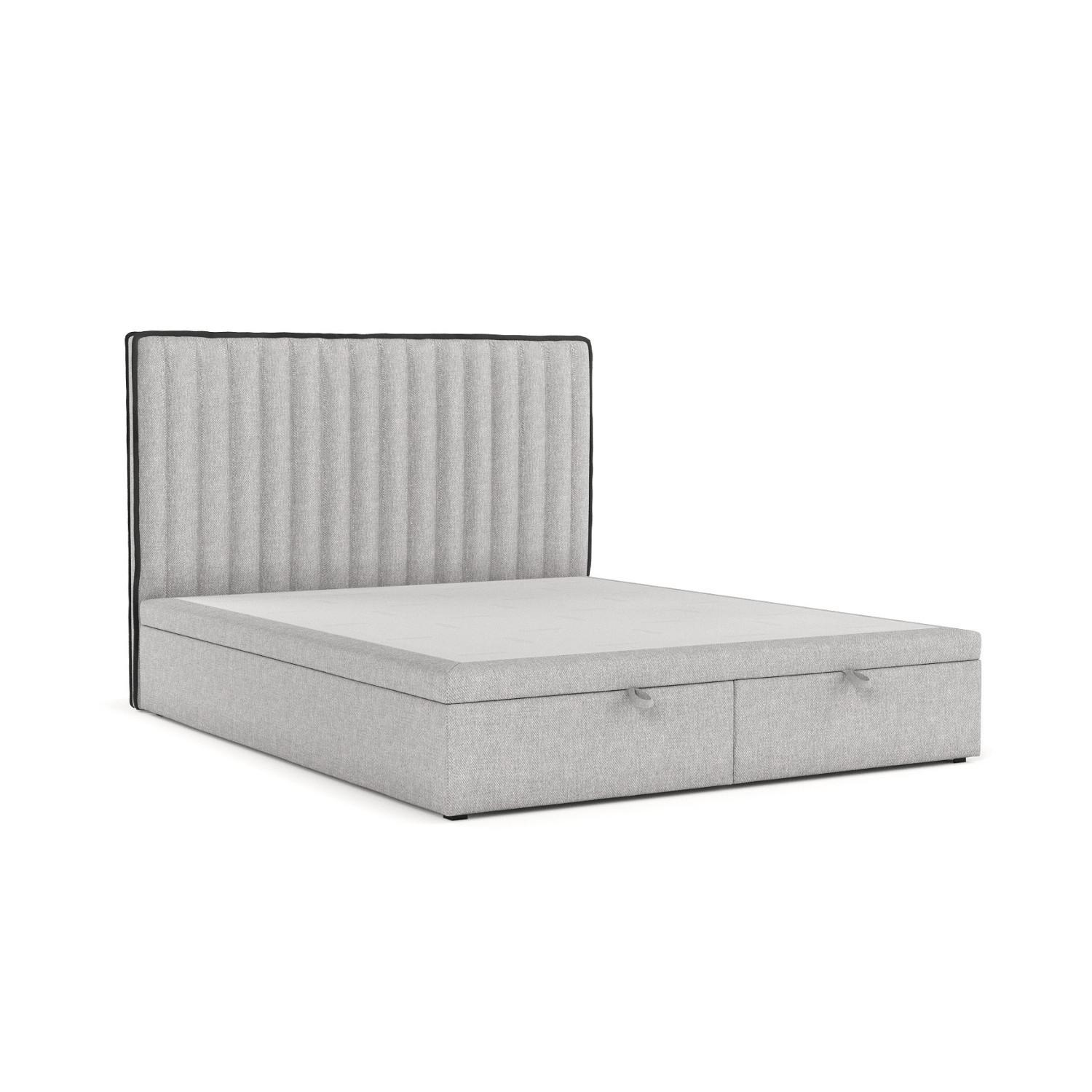 POLSTERBETT Keva mit Stauraum 140/200 cm Grau im Megan Stoff - Schwarz/Grau, Holz/Holzwerkstoff (140/200cm) - AltaBeds