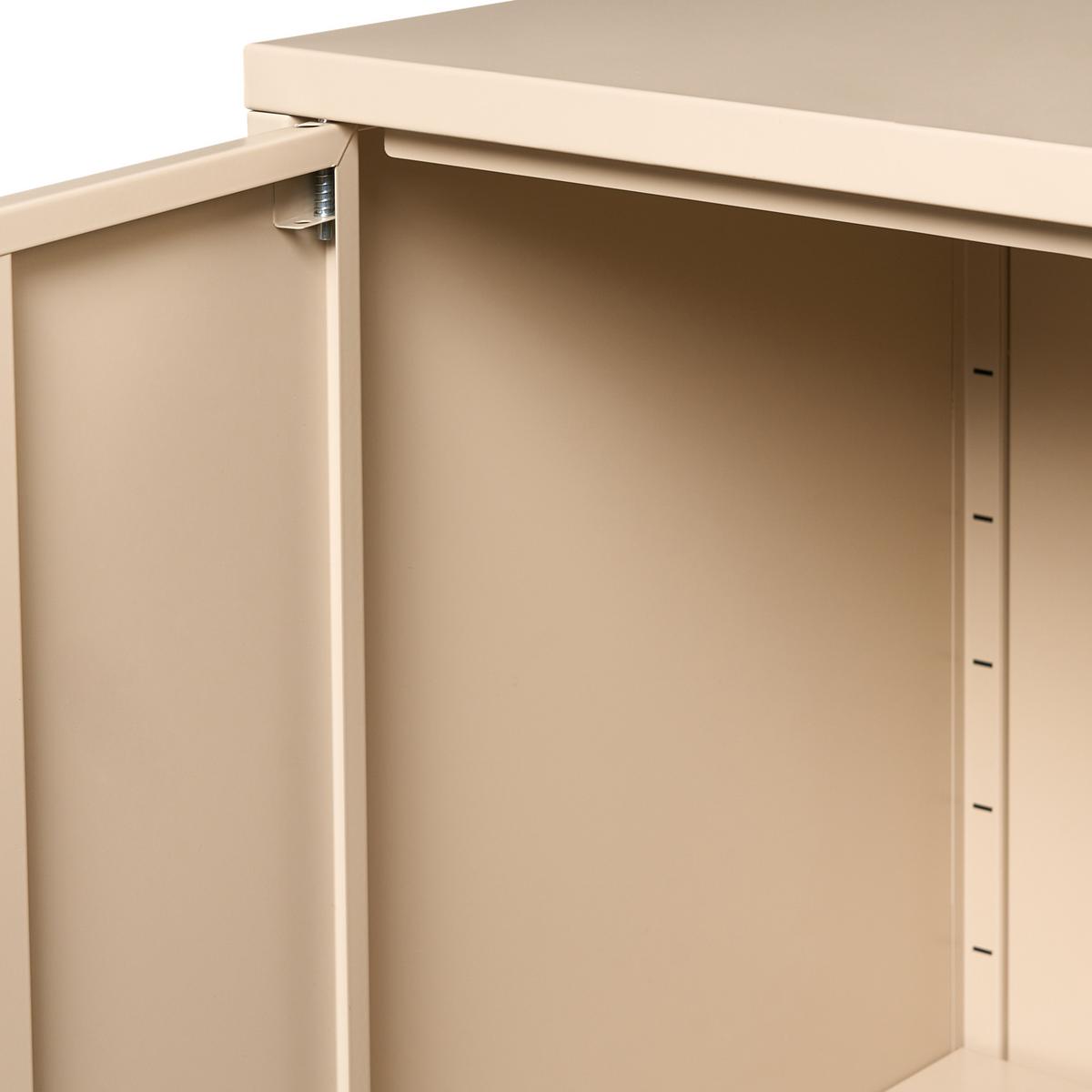 SIDEBOARD mit 2 Türen Metall Beige Ardura - Beige, Metall (110/101/40cm) - Beliani
