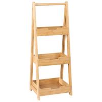 REGAL Bambus Hellbraun Alerce - Braun, Holz (30/78/25cm) - Beliani