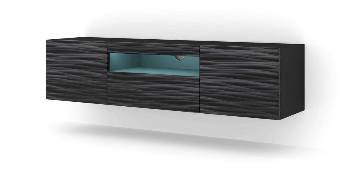 TV LOWBOARD Schwarz Hochglanz 150/42/37 - Schwarz Hochglanz, Holzwerkstoff (150/42/37cm) - RAUMHIRSCH FURNITURE